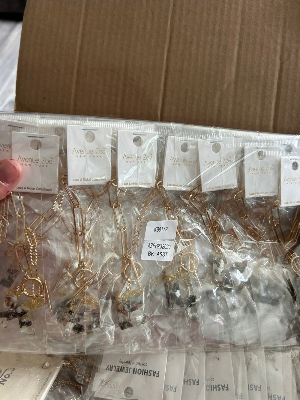 4/$50 Avenue Gold-Tone Pendant bracelet with Black Bead Accents